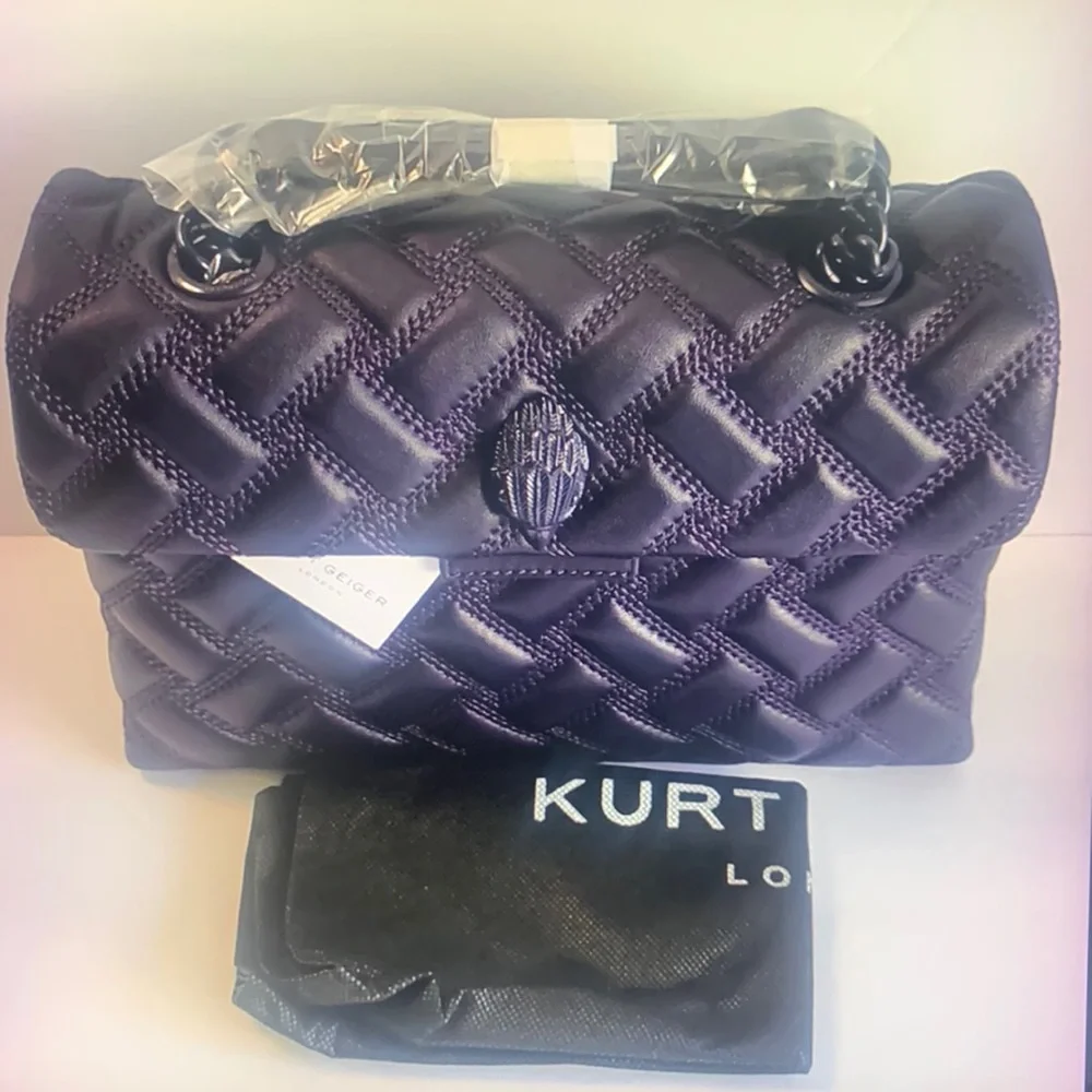 - KURT GEIGER LONDON KENSINGTON DRENCH LEATHER SHOULDER BAG - Picture 1 of 10